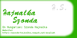 hajnalka szonda business card